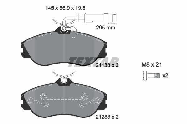 Textar Brake Pads Full Set Of 4 Front With Brake Caliper Screws 2113802 - image 4