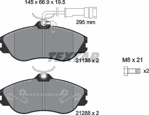Textar Brake Pads Full Set Of 4 Front With Brake Caliper Screws 2113802 - image 5