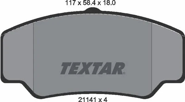 Textar Brake Pads Full Set Of 4 Front 2114103 - image 5