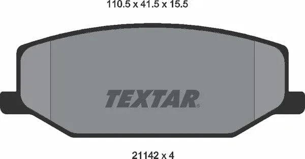 Textar Brake Pads Full Set Of 4 Front 2114202 - image 5