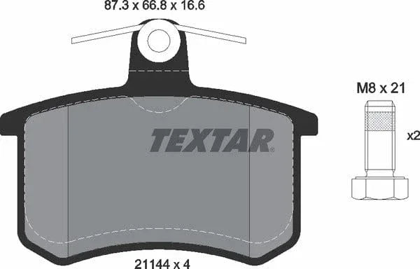 Textar Brake Pads Full Set Of 4 Rear With Brake Caliper Screws 2114401 - image 5