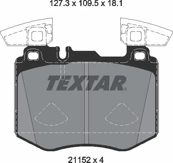 Textar Brake Pads Full Set Of 4 Front With Counterweights 2115201 - image 5