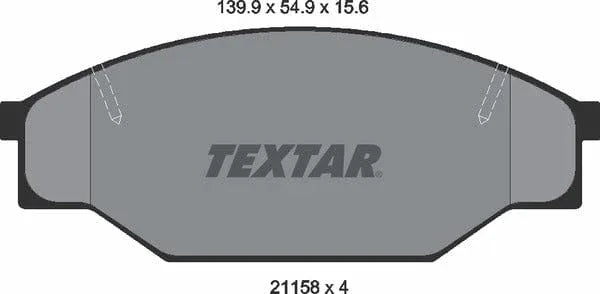 Textar Brake Pads Full Set Of 4 Front 2115801 - image 5