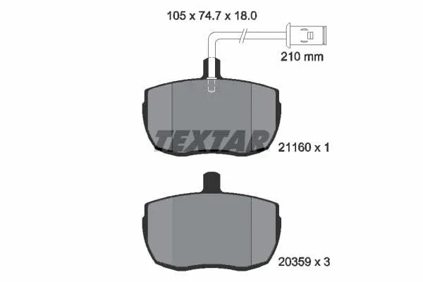 Textar Brake Pads Full Set Of 4 Front 2116002 - image 4