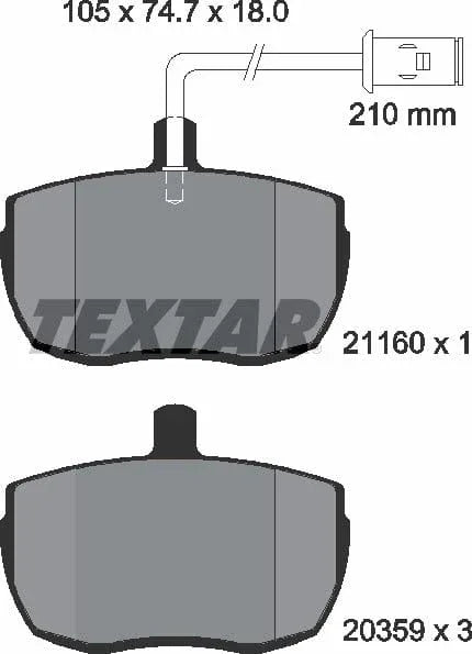 Textar Brake Pads Full Set Of 4 Front 2116002 - image 5