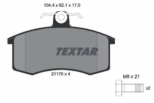 Textar Brake Pads Full Set Of 4 Front With Brake Caliper Screws 2117002 - image 4