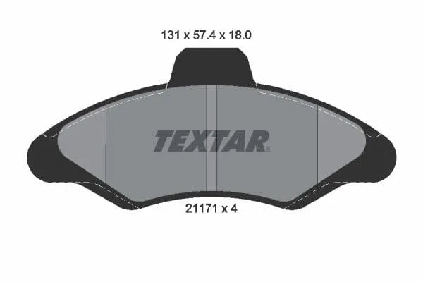 Textar Brake Pads Full Set Of 4 Front 2117105 - image 4
