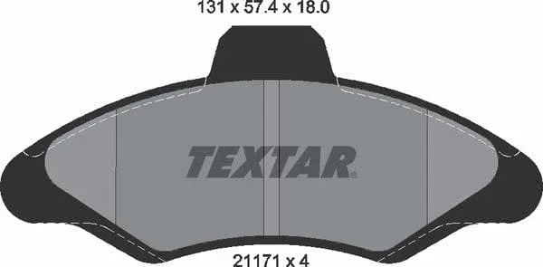 Textar Brake Pads Full Set Of 4 Front 2117105 - image 5