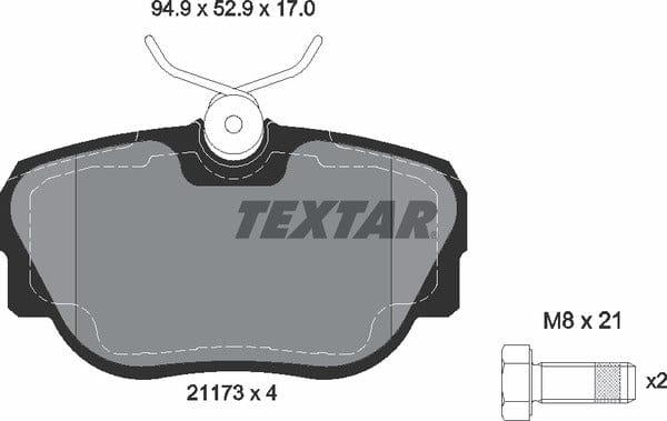 Textar Brake Pads Full Set Of 4 Front With Brake Caliper Screws 2117302 - image 5