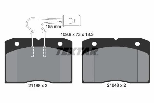 Textar Brake Pads Full Set Of 4 Front 2118801 - image 4