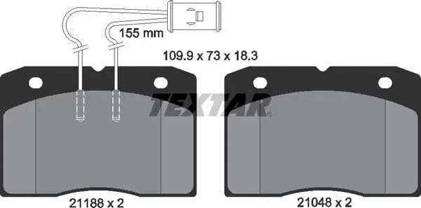 Textar Brake Pads Full Set Of 4 Front 2118801 - image 5