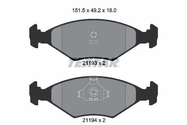 Textar Brake Pads Full Set Of 4 Front 2119301 - image 4