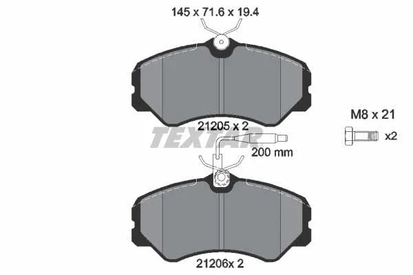 Textar Brake Pads Full Set Of 4 Front With Brake Caliper Screws 2120501 - image 4