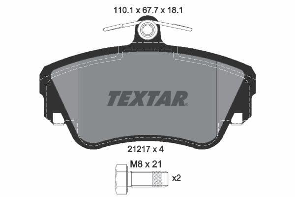 Textar Brake Pads Full Set Of 4 Front With Brake Caliper Screws 2121702 - image 4