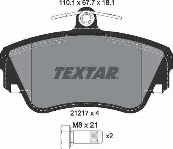 Textar Brake Pads Full Set Of 4 Front With Brake Caliper Screws 2121702 - image 5