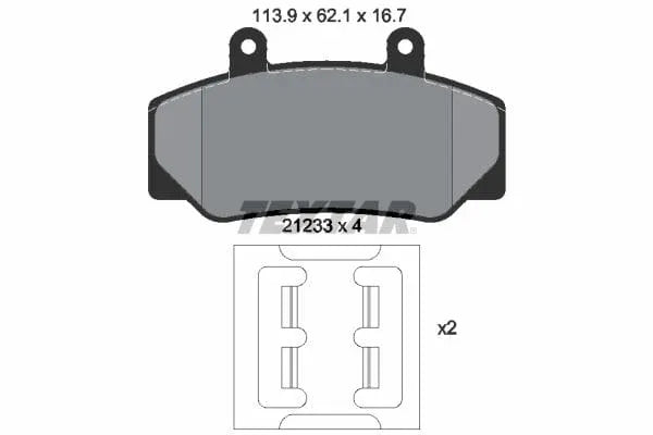 Textar Brake Pads Full Set Of 4 Front With Accessories 2123302 - image 4