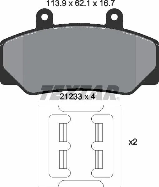 Textar Brake Pads Full Set Of 4 Front With Accessories 2123302 - image 5