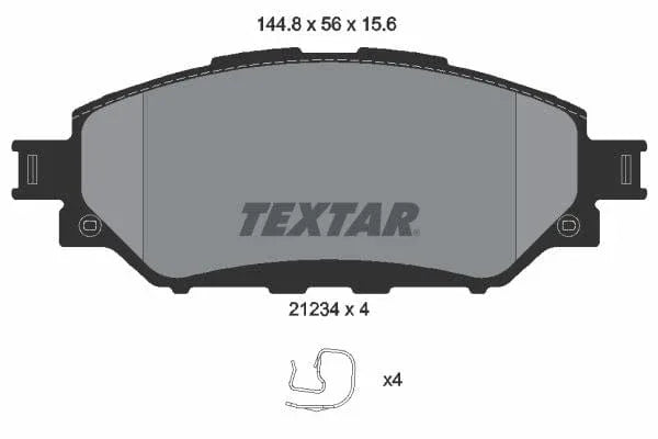 Textar Brake Pads Full Set Of 4 Front With Accessories 2123401 - image 4
