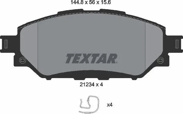 Textar Brake Pads Full Set Of 4 Front With Accessories 2123401 - image 5