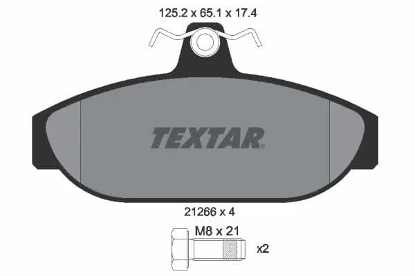 Textar Brake Pads Full Set Of 4 Front With Brake Caliper Screws 2126601 - image 4
