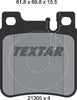 Textar Brake Pads Set Brake Pads Full Set Of 4 Rear 2130501 thumbnail