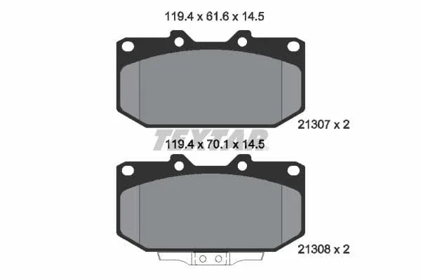 Textar Brake Pads Full Set Of 4 Front 2130701 - image 4