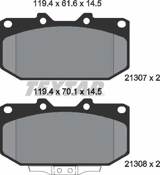 Textar Brake Pads Full Set Of 4 Front 2130701 - image 5