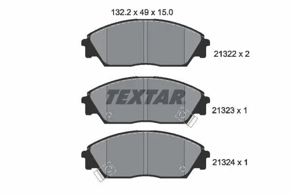 Textar Brake Pads Full Set Of 4 Front 2132201 - image 4