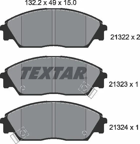 Textar Brake Pads Full Set Of 4 Front 2132201 - image 5