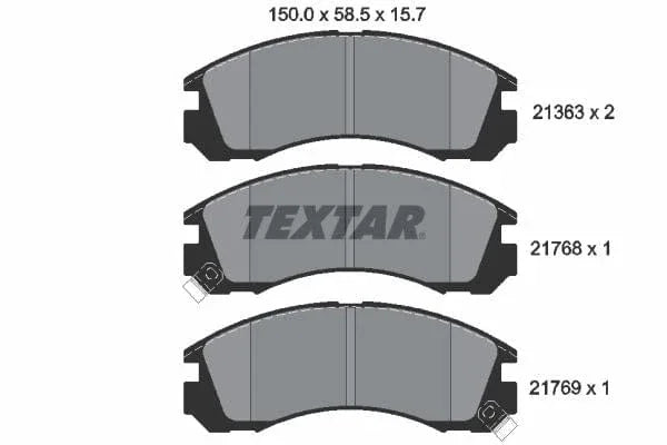 Textar Brake Pads Full Set Of 4 Front 2136301 - image 4