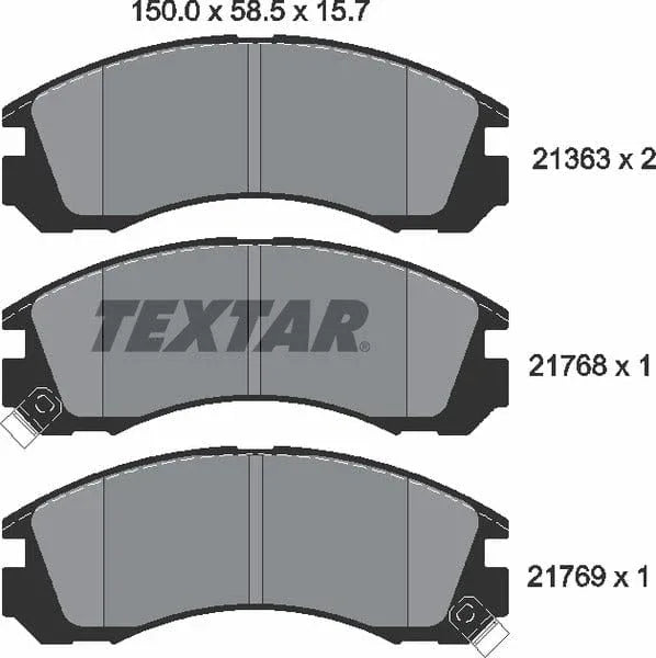 Textar Brake Pads Full Set Of 4 Front 2136301 - image 5