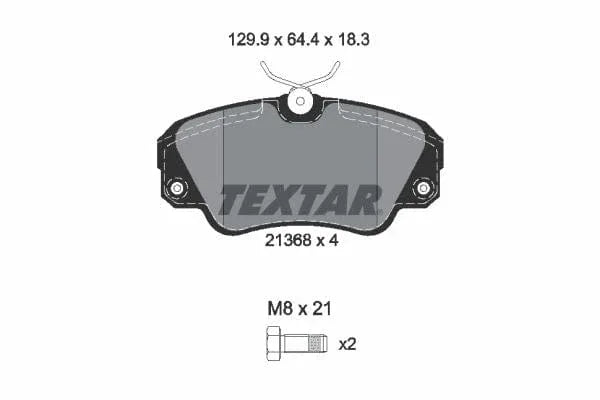 Textar Brake Pads Full Set Of 4 Front With Brake Caliper Screws 2136801 - image 4