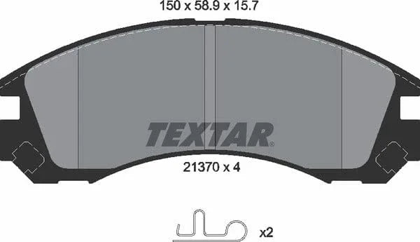 Textar Brake Pads Full Set Of 4 Front 2137001 - image 5