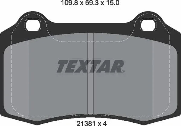 Textar Brake Pads Full Set Of 4 Front Rear 2138102 - image 5