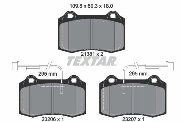 Textar Brake Pads Full Set Of 4 Front 2138103 - image 4