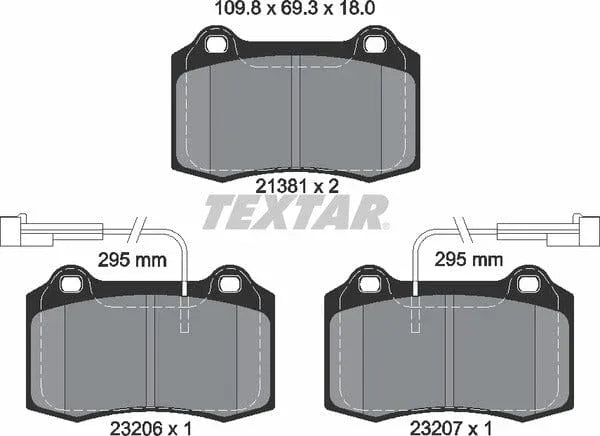 Textar Brake Pads Full Set Of 4 Front 2138103 - image 5