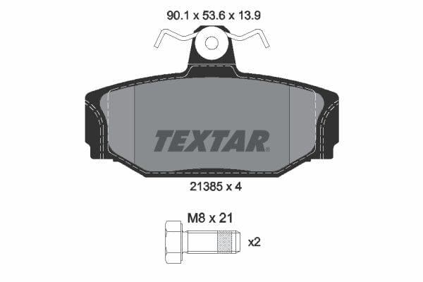 Textar Brake Pads Full Set Of 4 Rear With Brake Caliper Screws 2138501 - image 4