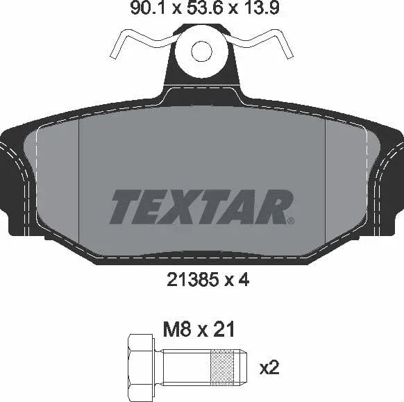 Textar Brake Pads Full Set Of 4 Rear With Brake Caliper Screws 2138501 - image 5