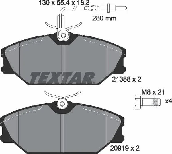 Textar Brake Pads Full Set Of 4 Front With Brake Caliper Screws 2138802 - image 5