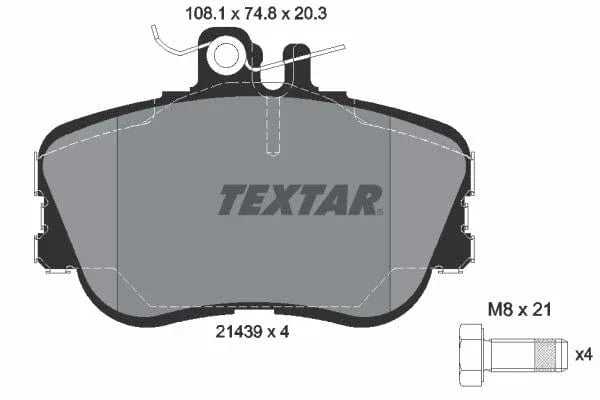 Textar Brake Pads Full Set Of 4 Front With Brake Caliper Screws 2143905 - image 4
