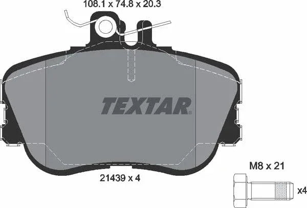 Textar Brake Pads Full Set Of 4 Front With Brake Caliper Screws 2143905 - image 5