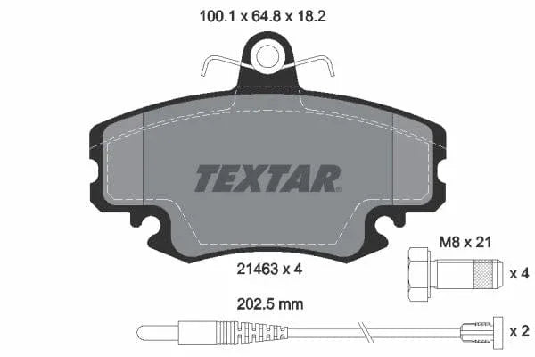 Textar Brake Pads Full Set Of 4 Front With Brake Caliper Screws 2146304 - image 4