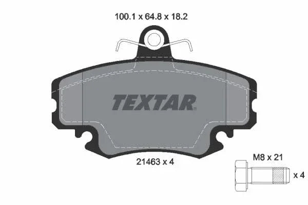 Textar Brake Pads Full Set Of 4 Front With Brake Caliper Screws 2146306 - image 4