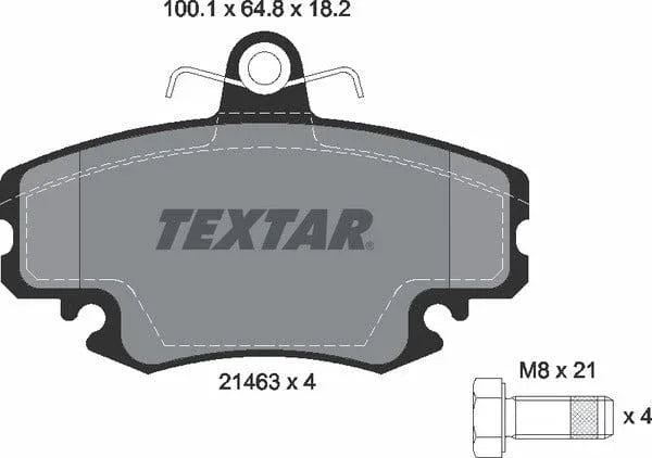 Textar Brake Pads Full Set Of 4 Front With Brake Caliper Screws 2146306 - image 5
