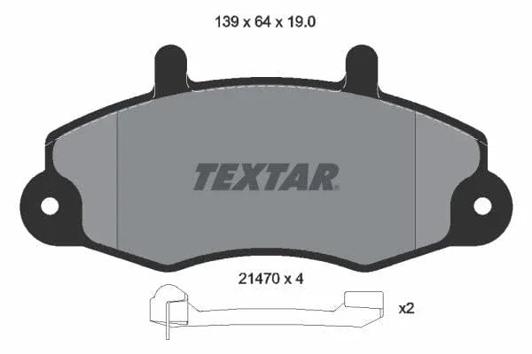 Textar Brake Pads Full Set Of 4 Front With Accessories 2147002 - image 4