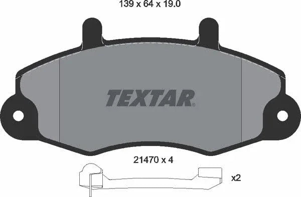 Textar Brake Pads Full Set Of 4 Front With Accessories 2147002 - image 5