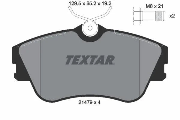 Textar Brake Pads Full Set Of 4 Front With Brake Caliper Screws 2147902 - image 4