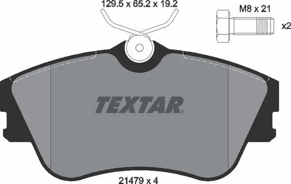 Textar Brake Pads Full Set Of 4 Front With Brake Caliper Screws 2147902 - image 5