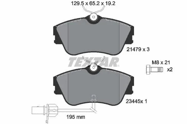 Textar Brake Pads Full Set Of 4 Front With Brake Caliper Screws 2147903 - image 4