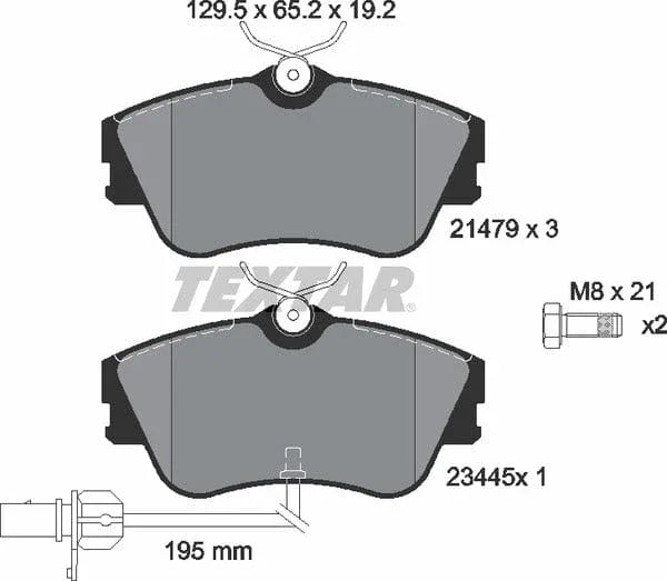 Textar Brake Pads Full Set Of 4 Front With Brake Caliper Screws 2147903 - image 5
